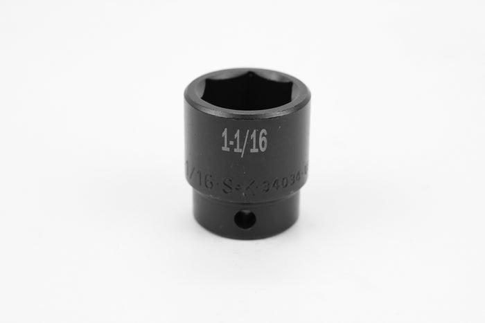 1-1/16" 1/2" Drive 6 Point Standard Fractional Impact Socket