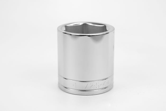 1-1/2" 1/2" Drive 6 Point Fractional Standard Chrome Socket