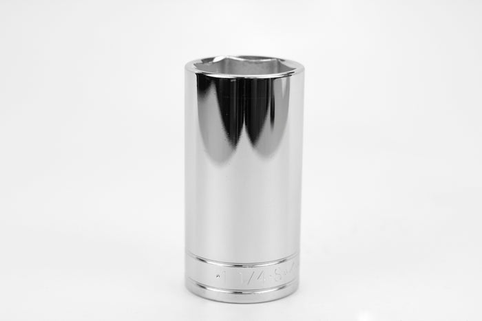 1-1/4" 1/2" Drive 6 Point Fractional Deep Chrome Socket