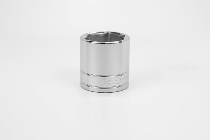 1-1/4" 1/2" Drive 6 Point Fractional Standard Chrome Socket