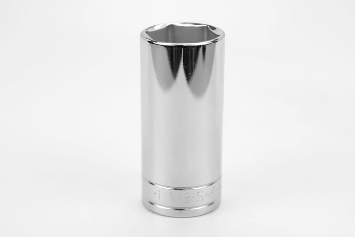 1-1/8" 1/2" Drive 6 Point Fractional Deep Chrome Socket