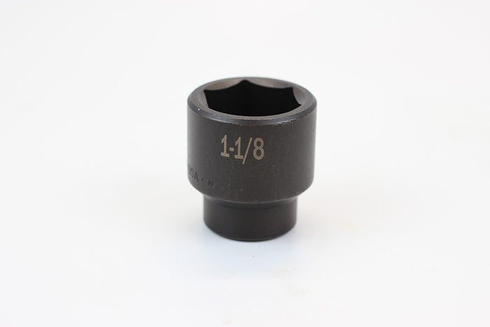 1-1/8" 1/2" Drive 6 Point Standard Fractional Impact Socket