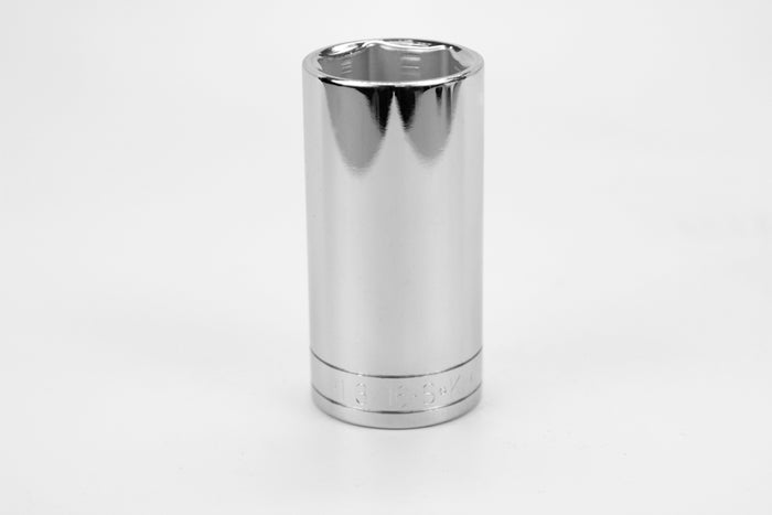 1-3/16" 1/2" Drive 6 Point Fractional Deep Chrome Socket