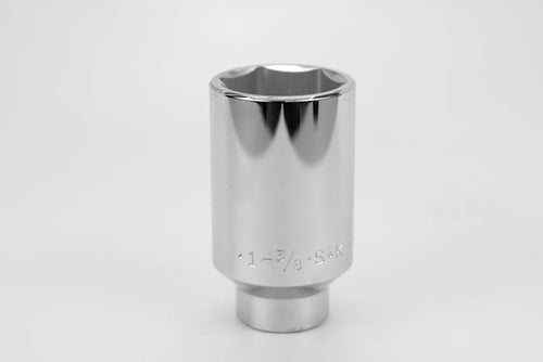 1-3/8" 1/2" Drive 6 Point Fractional Deep Chrome Socket