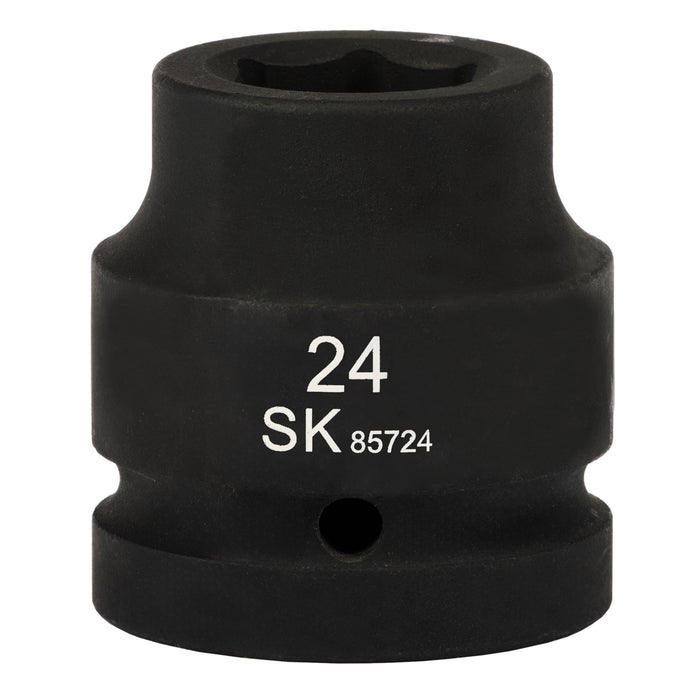 SK85724 - 1" Drive, 6 Point, Shallow Metric Impact Socket, 24mm