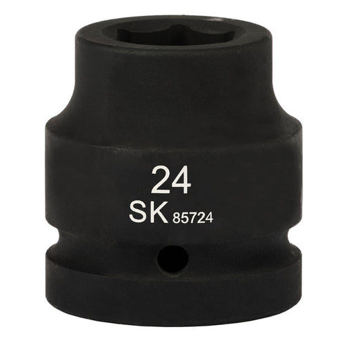 SK85724 - 1" Drive, 6 Point, Shallow Metric Impact Socket, 24mm