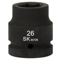 SK85726 - 1" Drive, 6 Point, Shallow Metric Impact Socket, 26mm
