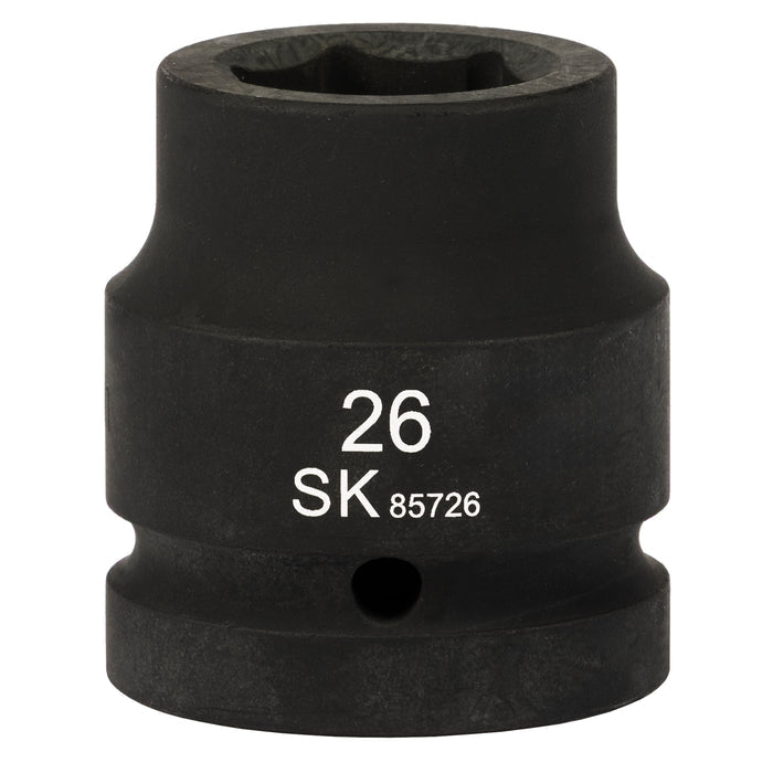 SK85726 - 1" Drive, 6 Point, Shallow Metric Impact Socket, 26mm