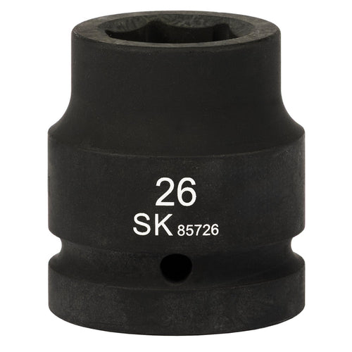 SK85726 - 1" Drive, 6 Point, Shallow Metric Impact Socket, 26mm