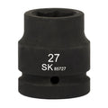 SK85727 - 1" Drive, 6 Point, Shallow Metric Impact Socket, 27mm