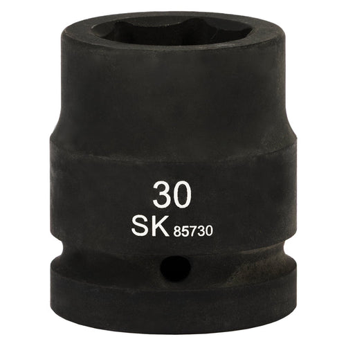 SK85730 - 1" Drive, 6 Point, Shallow Metric Impact Socket, 30mm