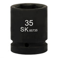 SK85735 - 1" Drive, 6 Point, Shallow Metric Impact Socket, 35mm