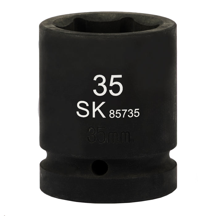 SK85735 - 1" Drive, 6 Point, Shallow Metric Impact Socket, 35mm