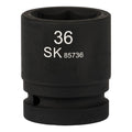 SK85736 - 1" Drive, 6 Point, Shallow Metric Impact Socket, 36mm
