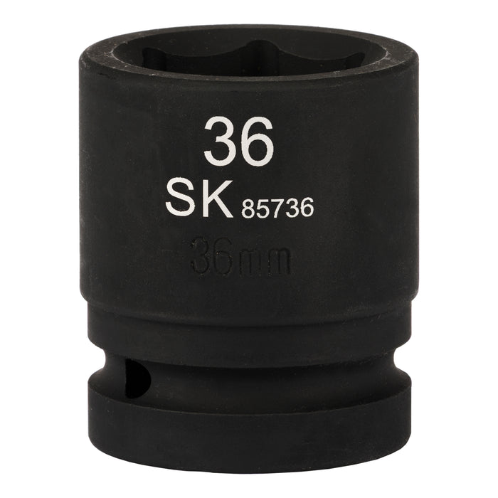 SK85736 - 1" Drive, 6 Point, Shallow Metric Impact Socket, 36mm