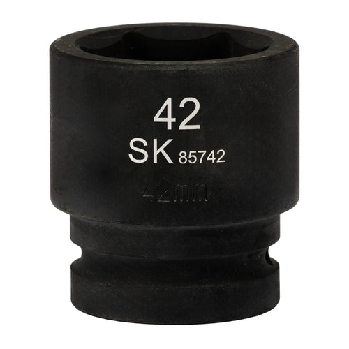 SK85742 - 1" Drive, 6 Point, Shallow Metric Impact Socket, 42mm