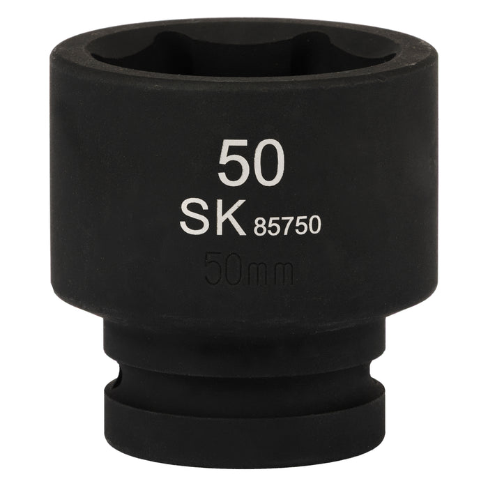 SK85750 - 1" Drive, 6 Point, Shallow Metric Impact Socket, 50mm