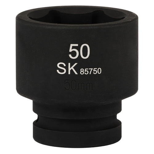 SK85750 - 1" Drive, 6 Point, Shallow Metric Impact Socket, 50mm