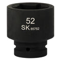 SK85752 - 1" Drive, 6 Point, Shallow Metric Impact Socket, 52mm