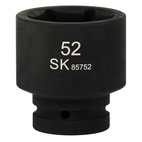 SK85752 - 1" Drive, 6 Point, Shallow Metric Impact Socket, 52mm