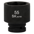 SK85755 - 1" Drive, 6 Point, Shallow Metric Impact Socket, 55mm