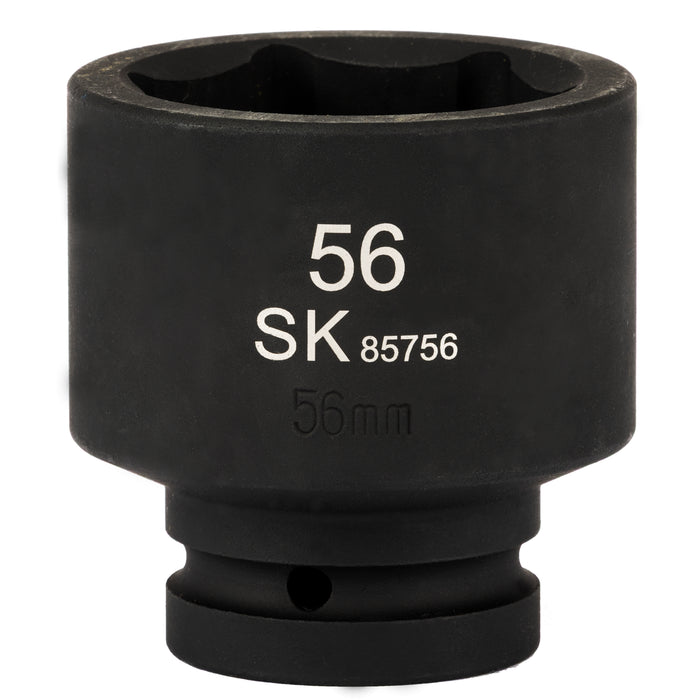SK85756 - 1" Drive, 6 Point, Shallow Metric Impact Socket, 56mm