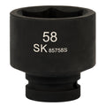 SK85758S - 1" Drive, 6 Point, Shallow Metric Impact Socket, 58mm