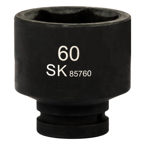 SK85760 - 1" Drive, 6 Point, Shallow Metric Impact Socket, 60mm