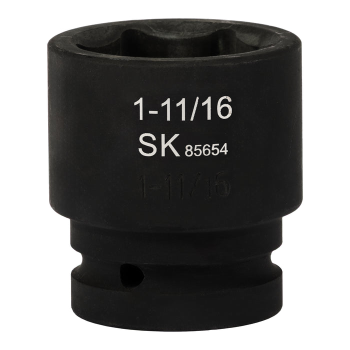SK85654 - 1" Drive, 6 Point, Shallow SAE Impact Socket, 1-11/16"