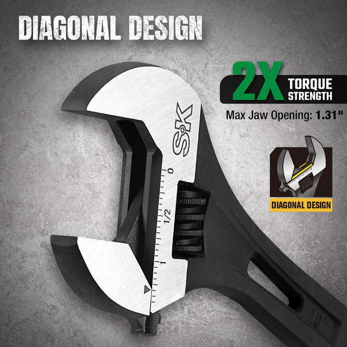 SK01213 - 10" Efficient Adjustable Wrench View 3