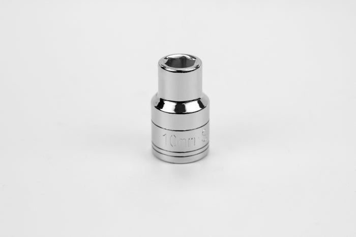 10 mm 1/2" Drive 6 Point Metric Standard Chrome Socket