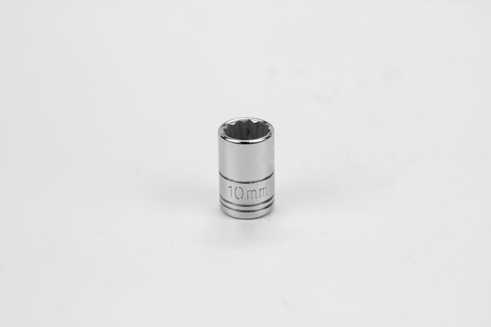 10 mm 1/4" Drive 12 Point Metric Standard Chrome Socket