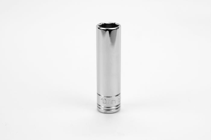 10 mm 1/4" Drive 6 Point Metric Deep Chrome Socket