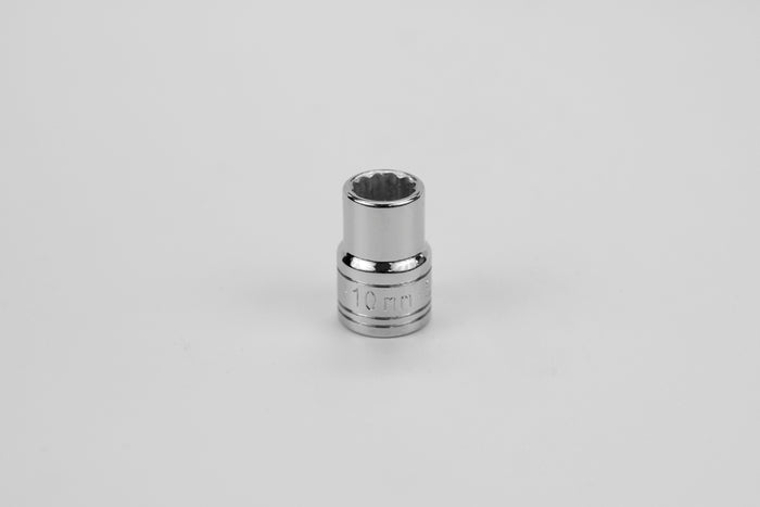 10 mm 3/8" Drive 12 Point Metric Standard Chrome Socket