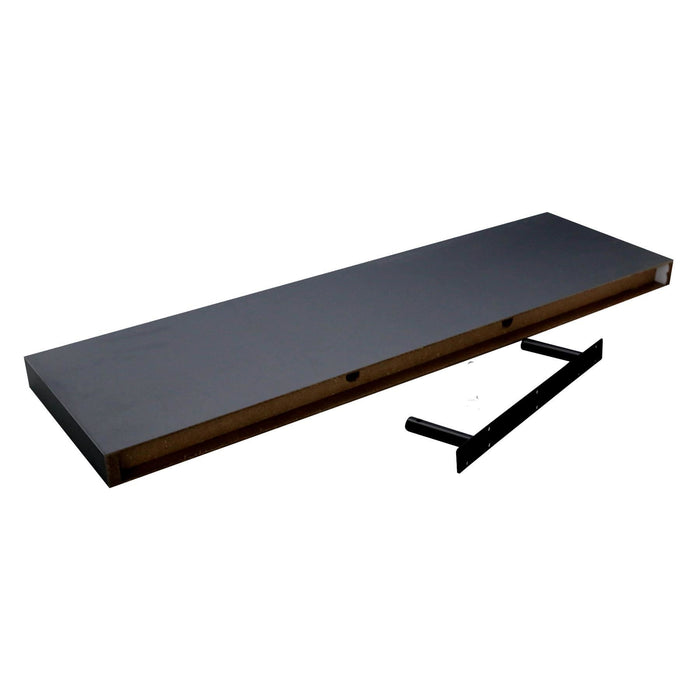100cm Black Modern Floating Shelves - Pack of Two