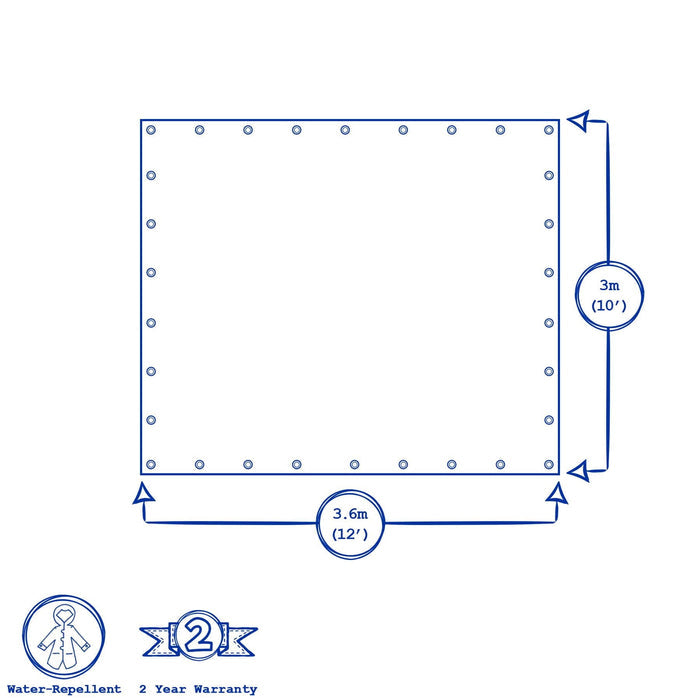 10ft x 12ft Waterproof Tarpaulin 70 GSM