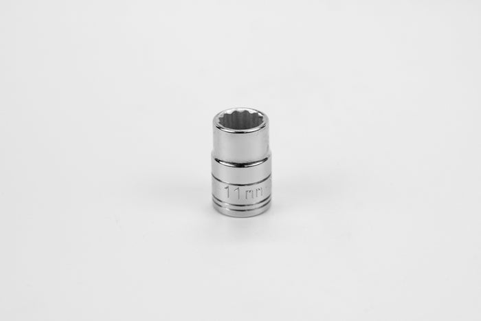 11 mm 3/8" Drive 12 Point Metric Standard Chrome Socket