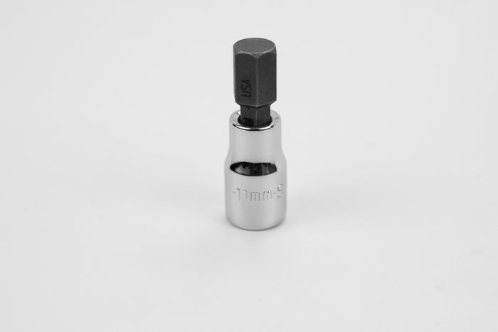 11 mm 3/8" Drive Hex Chrome Bit Socket