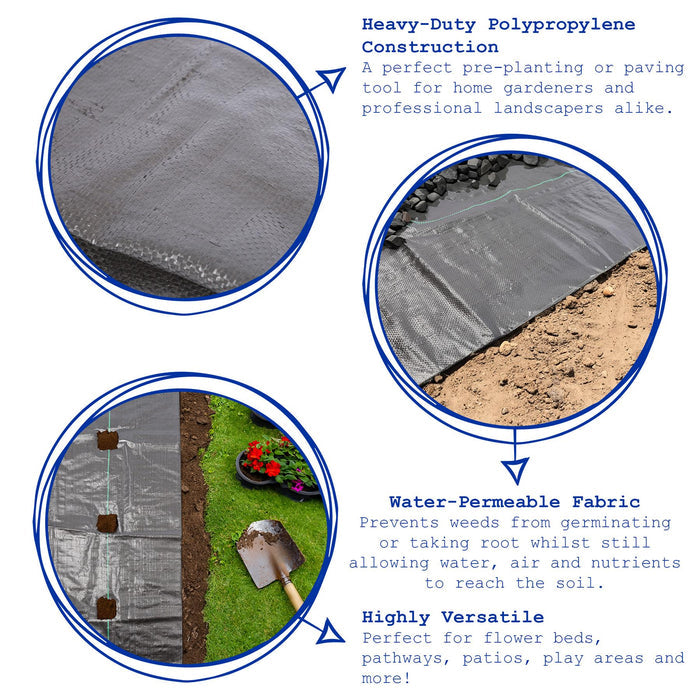 110gsm Weed Control Membrane - 4m x 10m Total (2 Rolls)