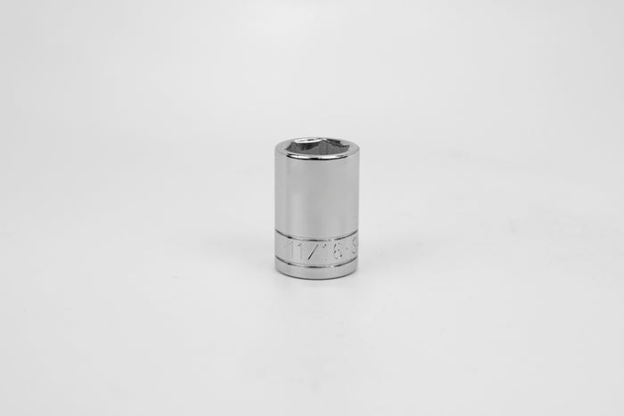 11/16" 1/2" Drive 6 Point Fractional Standard Chrome Socket
