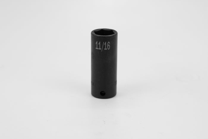 11/16" 3/8" Drive 6 Point Deep Fractional Impact Socket