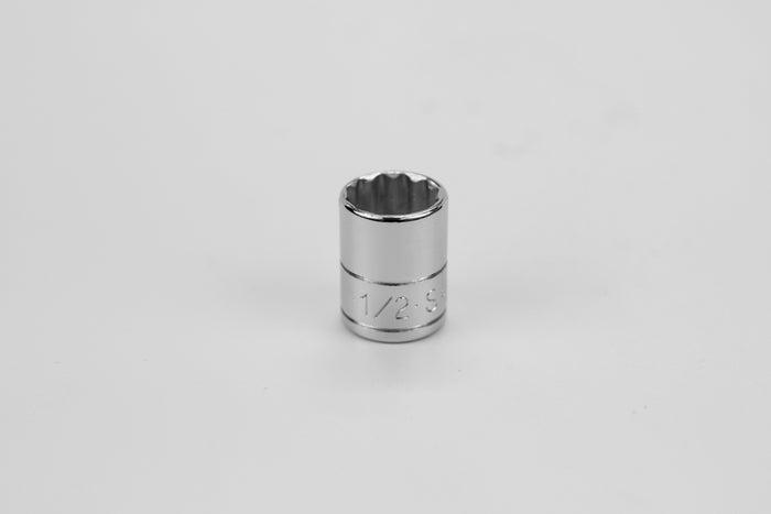 1/2" 1/4" Drive 12 Point Fractional Standard Chrome Socket