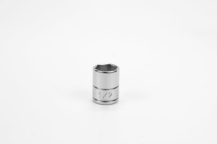 1/2" 1/4" Drive 6 Point Fractional Standard Chrome Socket