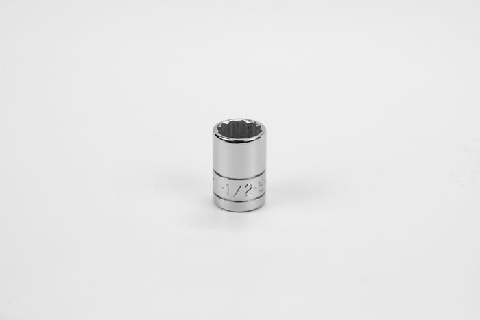 1/2" 3/8" Drive 12 Point Fractional Standard Chrome Socket