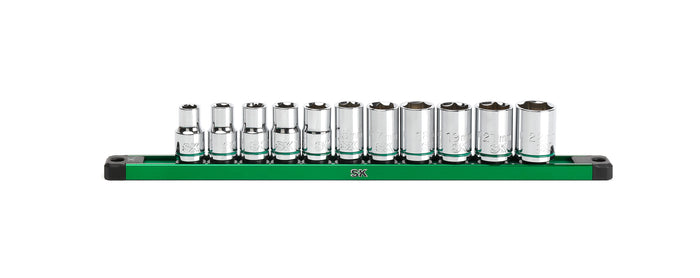 SK01343 - 1/2" Drive, 11 Piece, 6 Point, Metric, Standard Chrome Socket Set