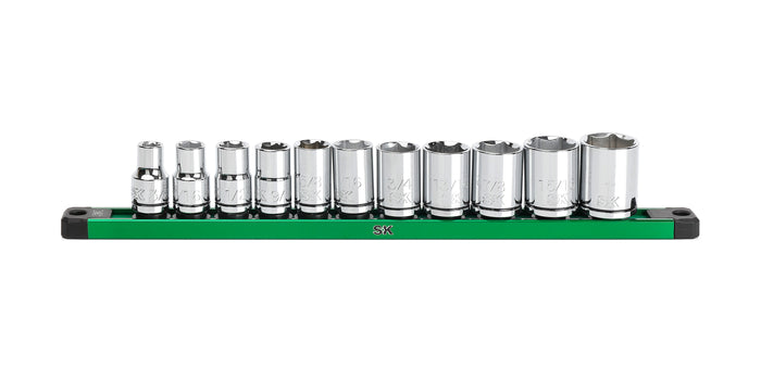 SK01342 - 1/2" Drive, 11 Piece, 6 Point, SAE, Standard Chrome Socket Set