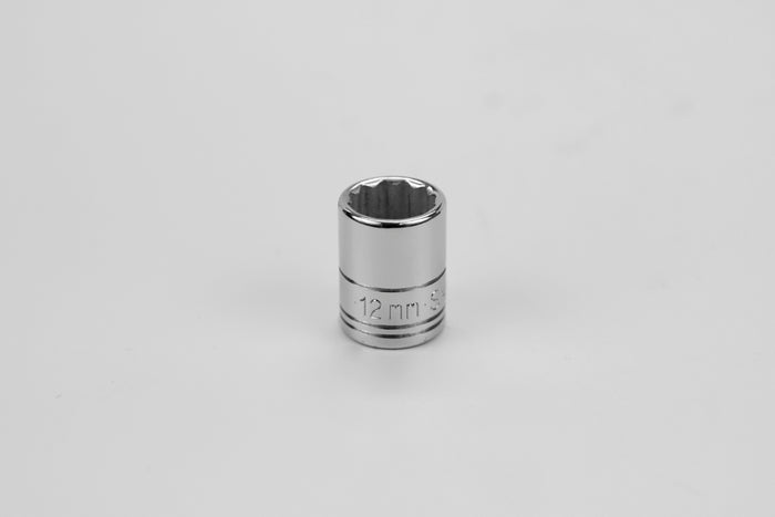 12 mm 1/4" Drive 12 Point Metric Standard Chrome Socket