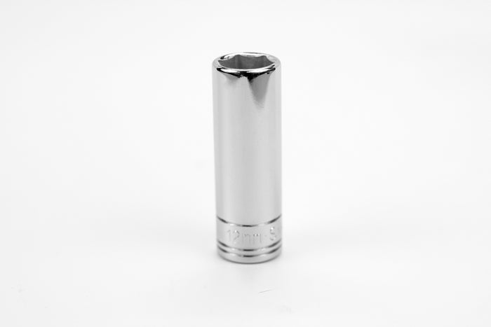 12 mm 1/4" Drive 6 Point Metric Deep Chrome Socket