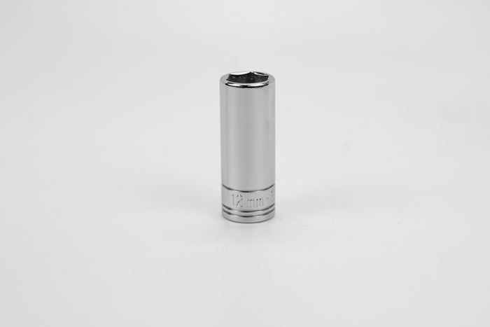 12 mm 3/8" Drive 6 Point Metric Deep Chome Socket