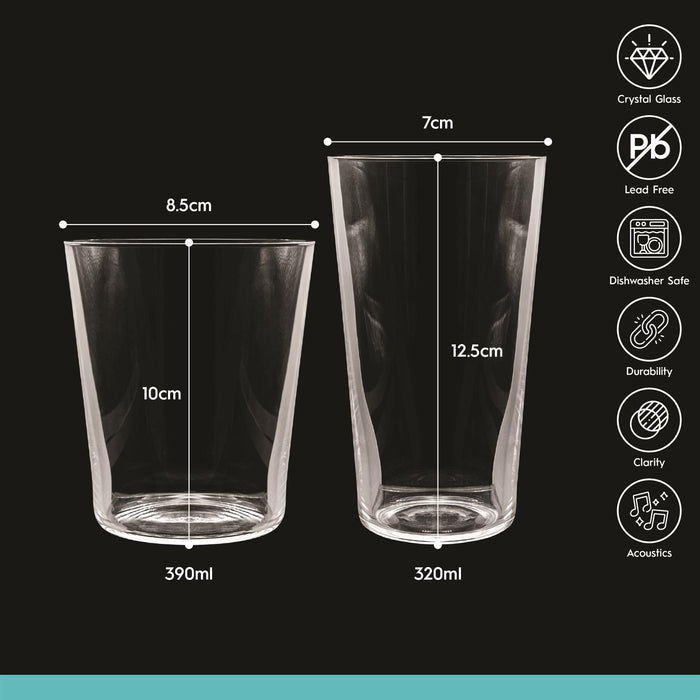12 Piece Hoxton Crystal Tumbler Set